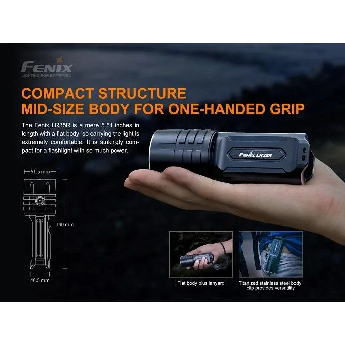 Fenix LR35R Rechargeable LED Flashlight - 10,000 Lumens - Image 7