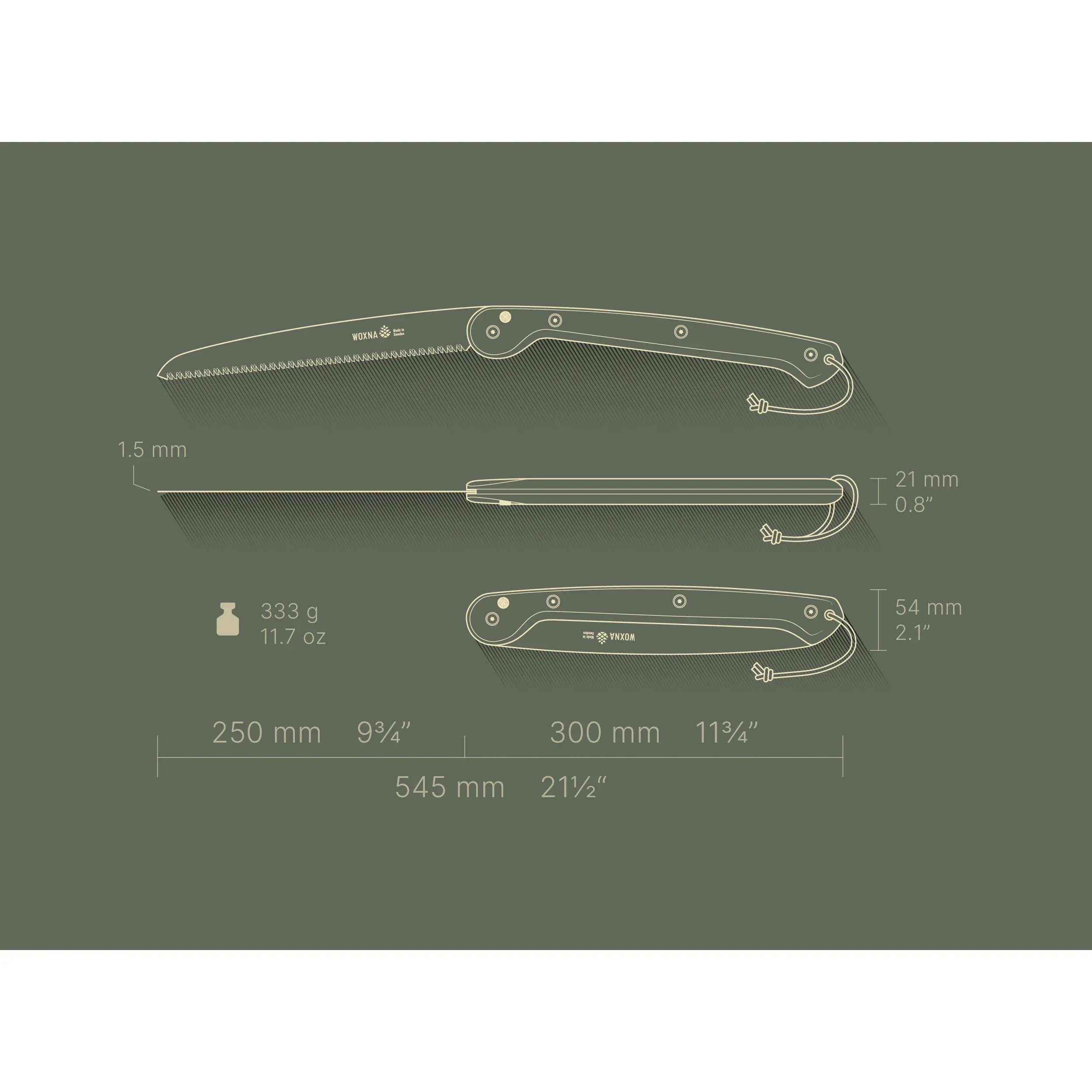 Hälsing Foldable Saw 250mm / 10 inches - Oak & High Carbon Steel - Image 9