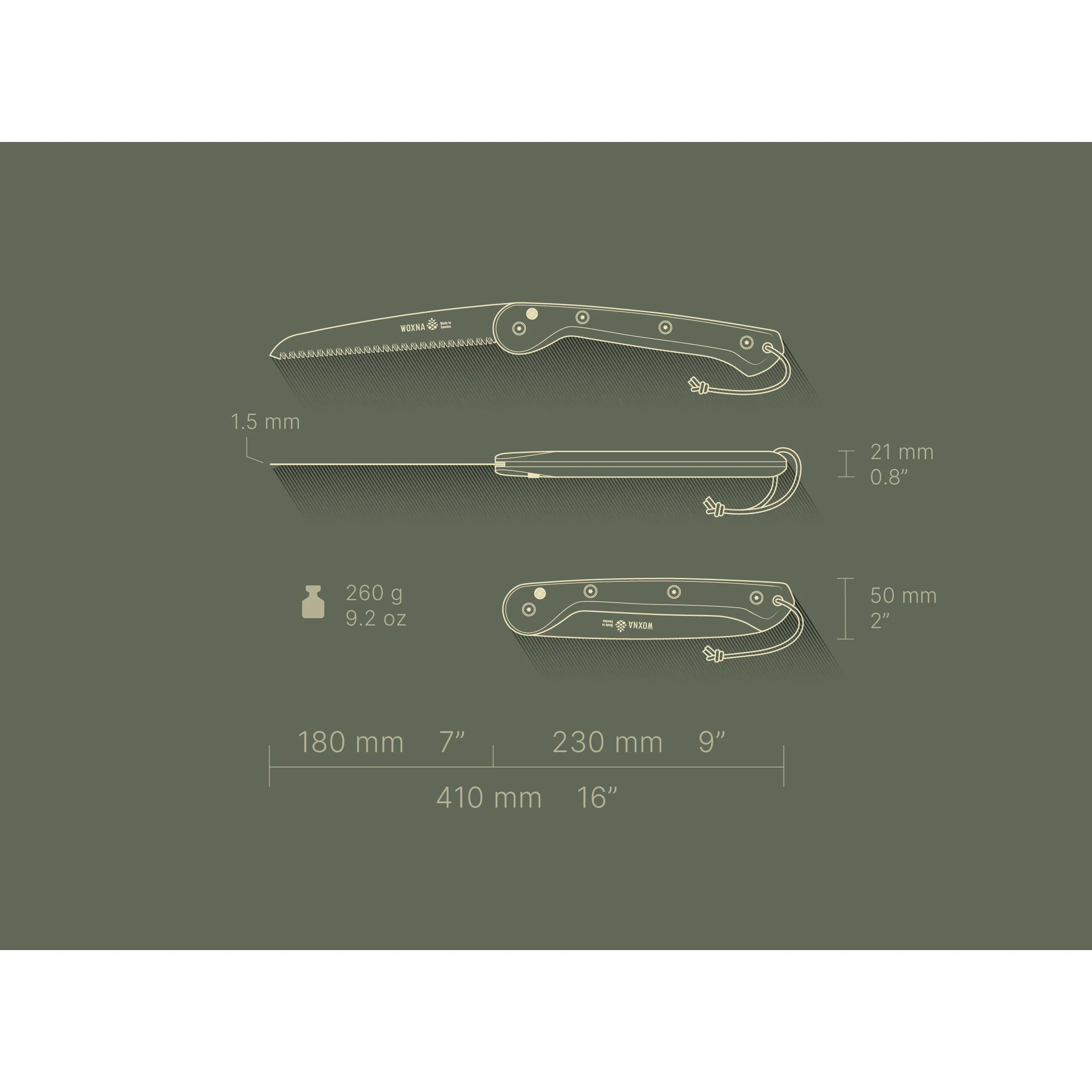Ljusnan Foldable Saw 180mm / 7 inches - Walnut & Stainless Steel - Image 5